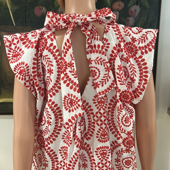 Maia embroidered cap sleeve shift dress - Picture 4 of 6